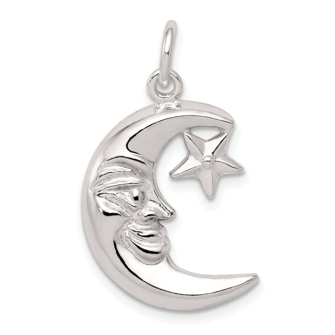 Lovely Rita's Pendants & Charms Solid Sterling Silver Moon Star Charm Pendant