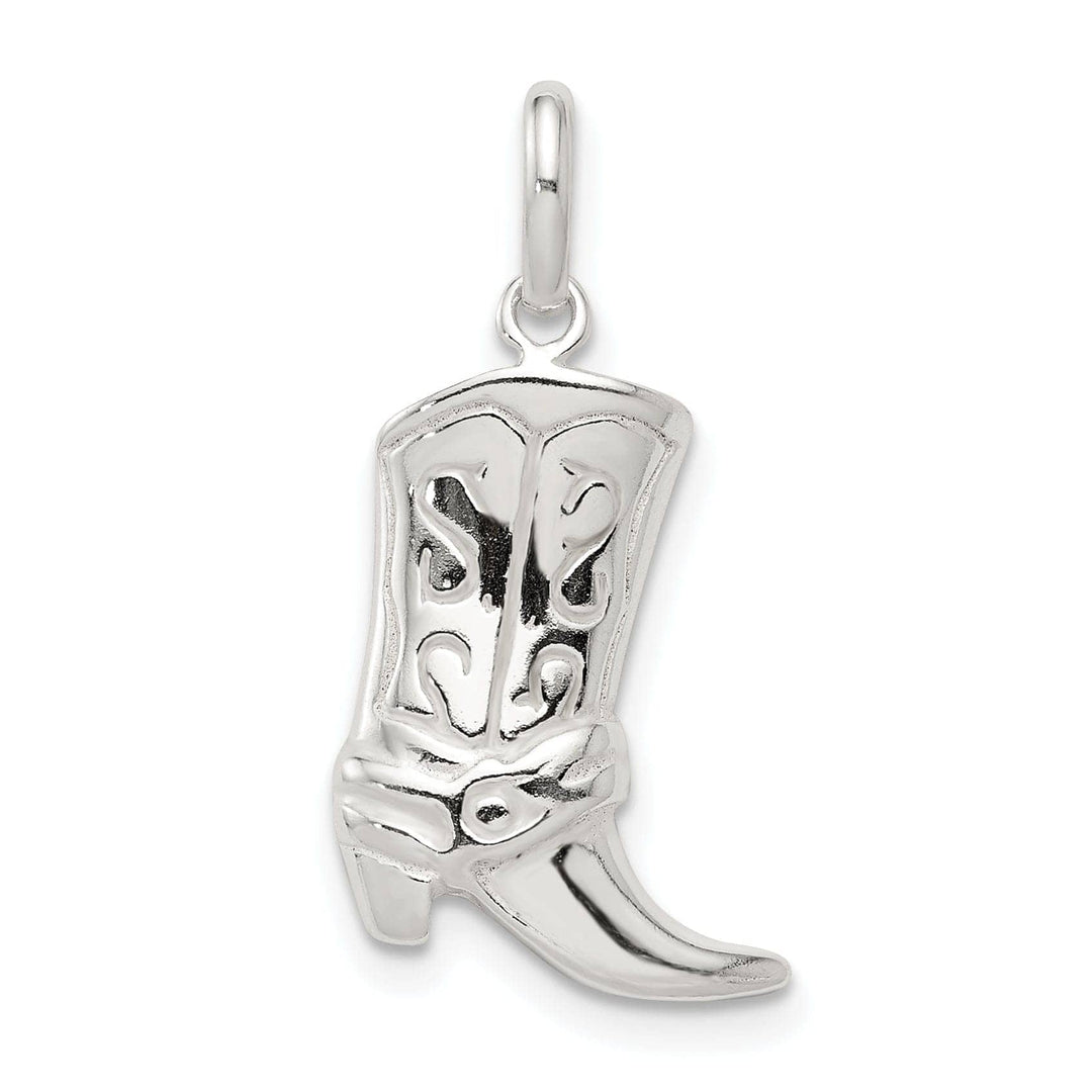 Lovely Rita's Pendants & Charms Solid Sterling Silver Polish Cowboy Boot Charm