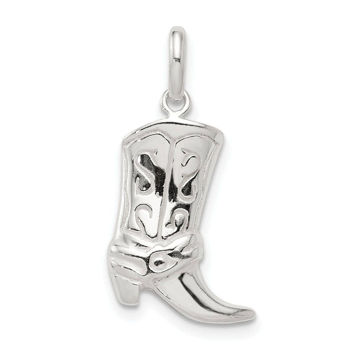 Lovely Rita's Pendants & Charms Solid Sterling Silver Polish Cowboy Boot Charm