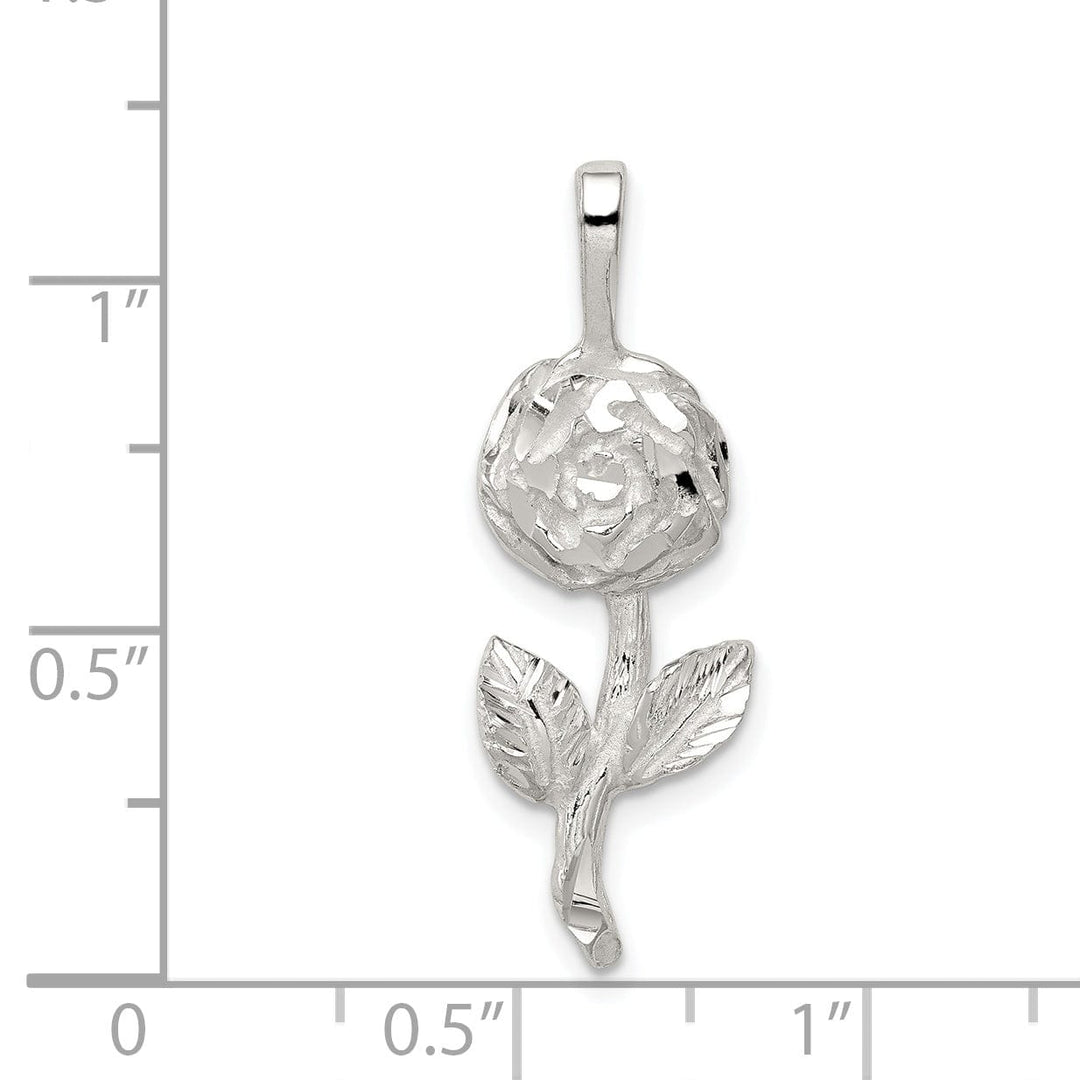 Lovely Rita's Pendants & Charms Solid Sterling Silver Polish Finish Rose Charm