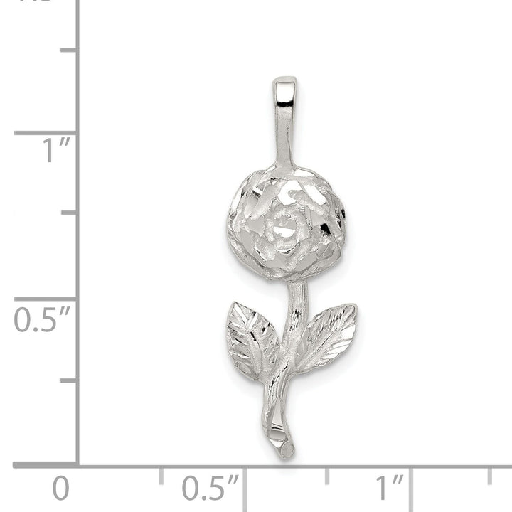 Lovely Rita's Pendants & Charms Solid Sterling Silver Polish Finish Rose Charm