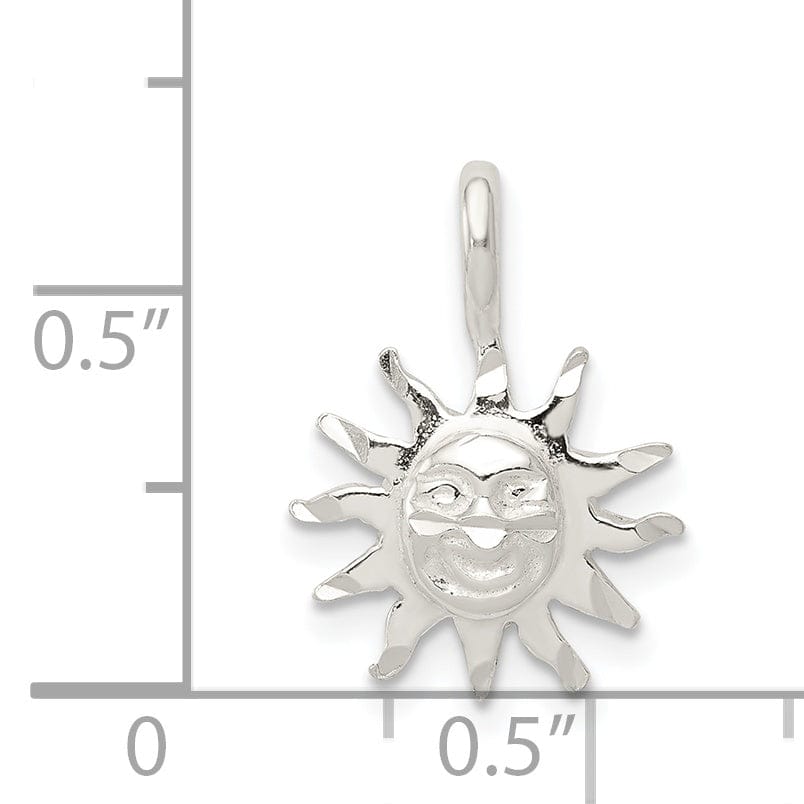 Lovely Rita's Pendants & Charms Solid Sterling Silver Polish Sun Charm Pendant