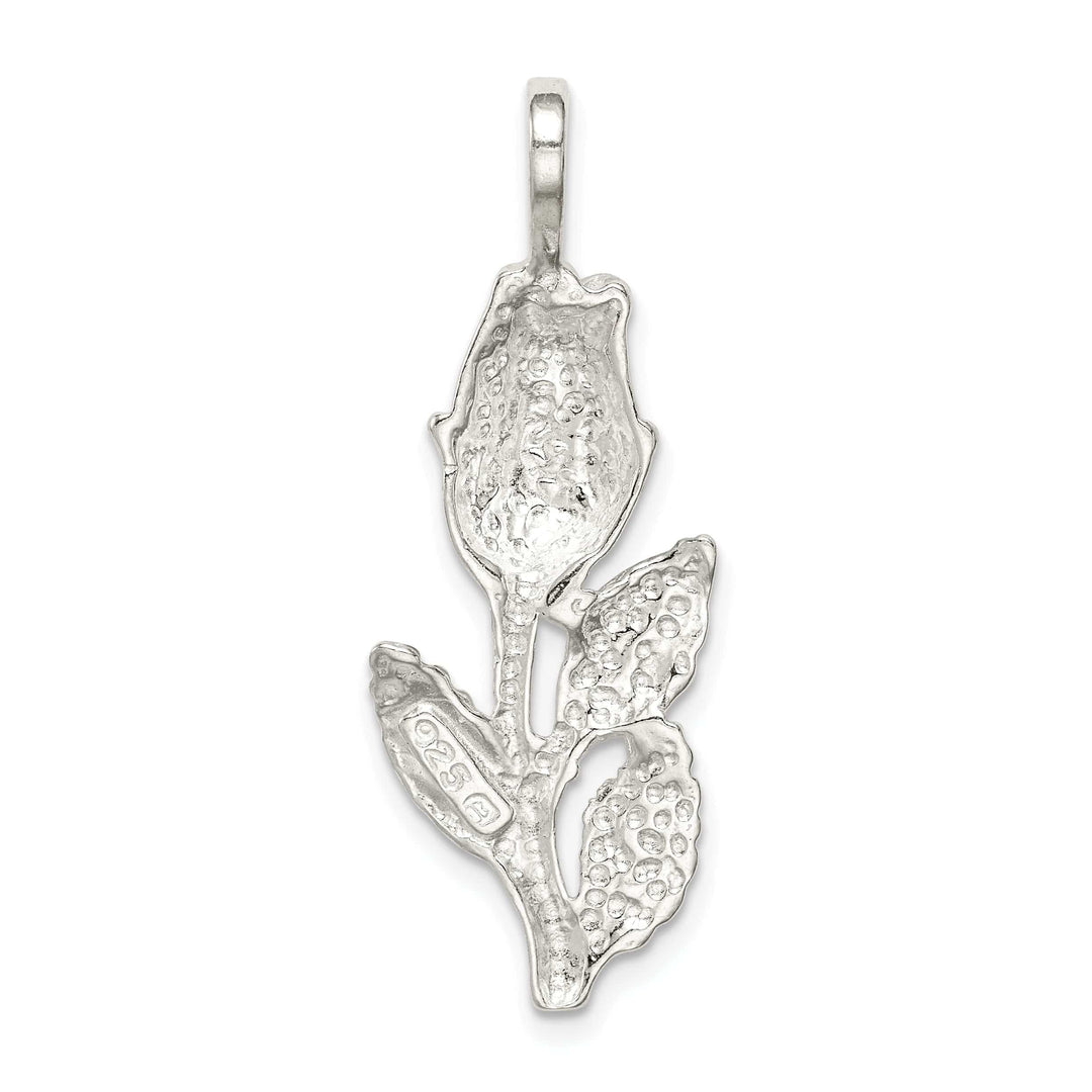 Lovely Rita's Pendants & Charms Solid Sterling Silver Polished Rose Bud Charm
