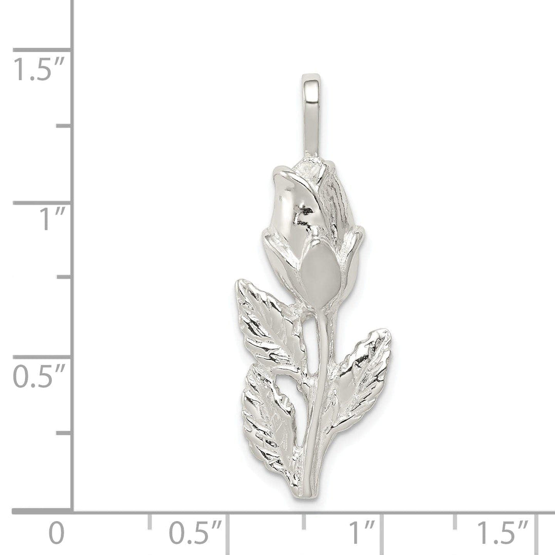 Lovely Rita's Pendants & Charms Solid Sterling Silver Polished Rose Bud Charm