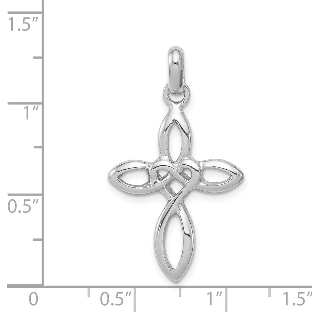 Lovely Rita's Pendants & Charms Solid Sterling Silver Rhodium Cross Pendant