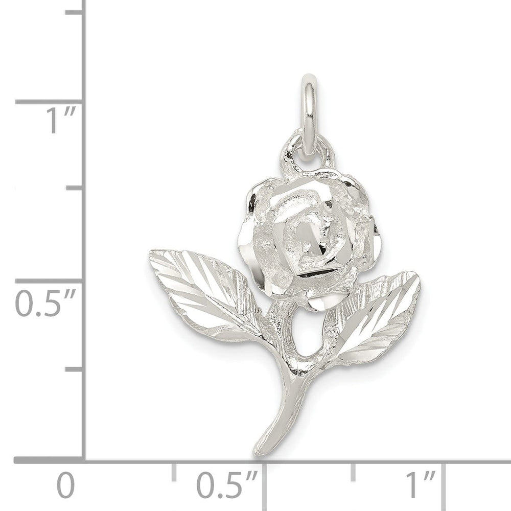 Lovely Rita's Pendants & Charms Solid Sterling Silver Rose Pendant Polish Charm