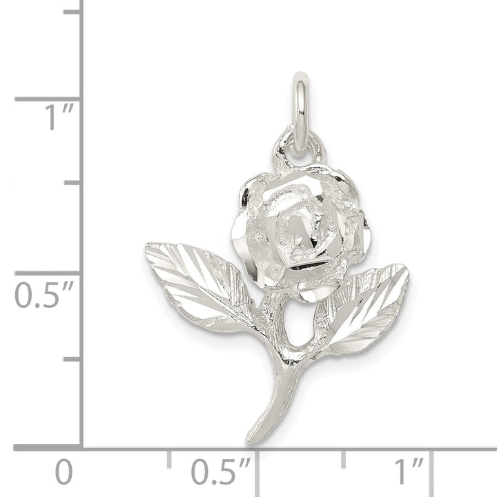 Lovely Rita's Pendants & Charms Solid Sterling Silver Rose Pendant Polish Charm