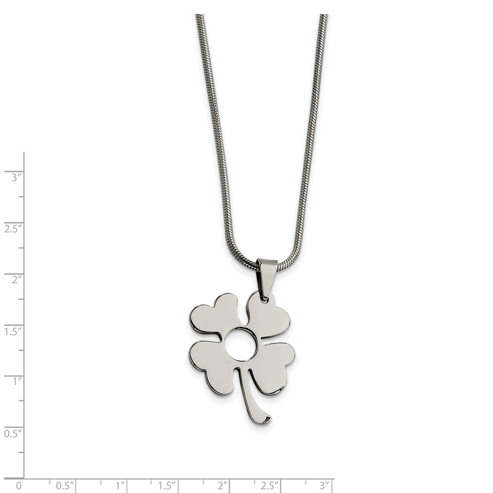 Chisel Pendants & Charms Stainless Steel Four Leaf Clover Pendant Necklace