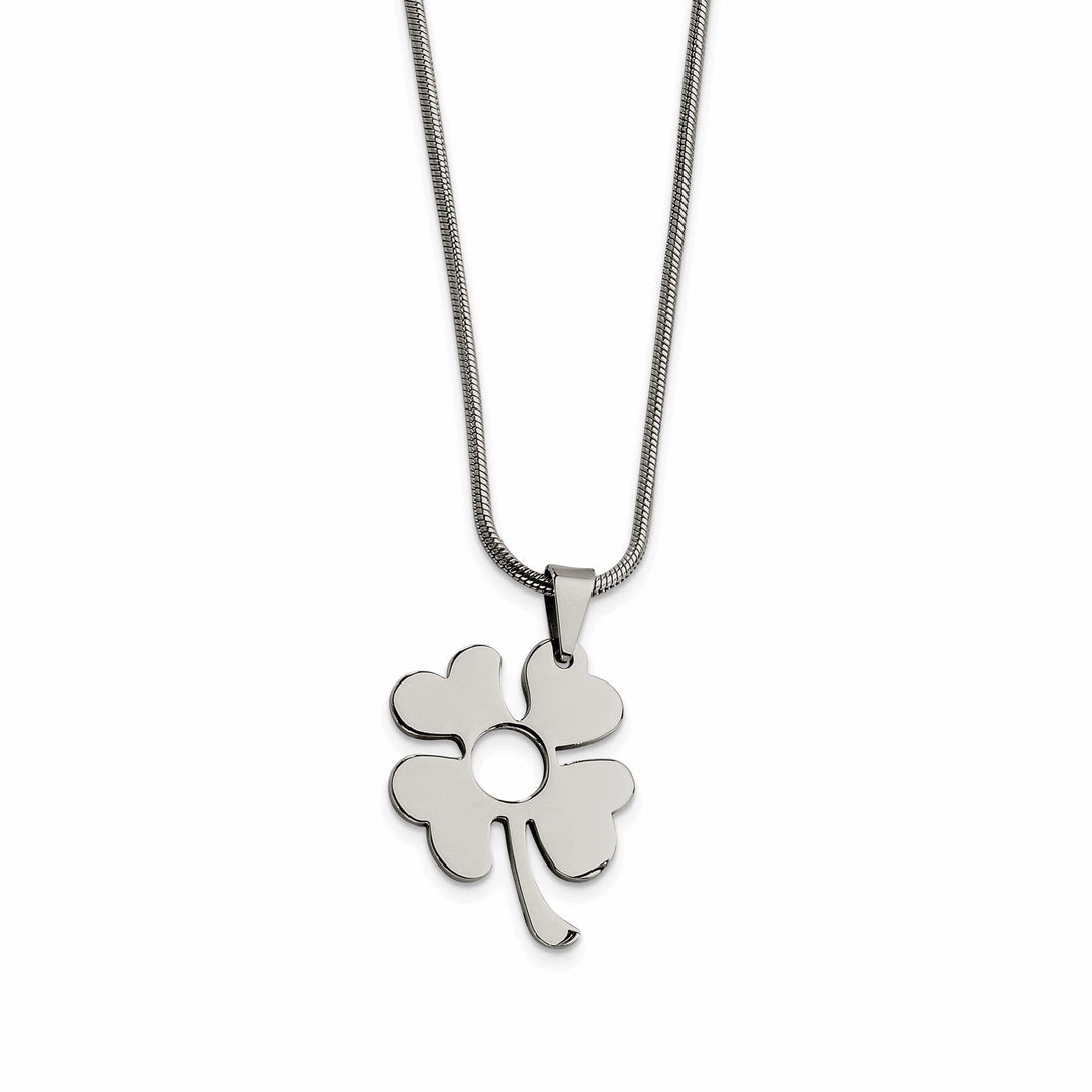Chisel Pendants & Charms Stainless Steel Four Leaf Clover Pendant Necklace