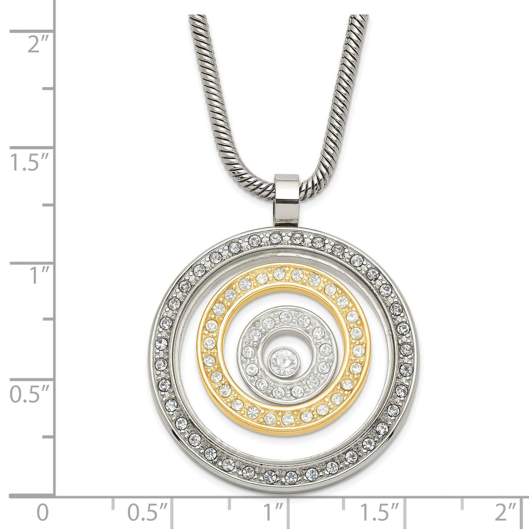Chisel Pendants & Charms Stainless Steel Gold Plated Circle Pendant Necklac