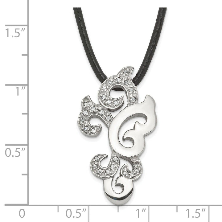 Chisel Pendants & Charms Stainless Steel Stylish C.Z Pendant Necklace