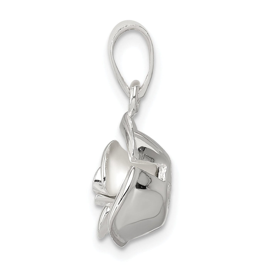 Lovely Rita's Pendants & Charms Sterling Polished Finish Rose Charm Pendant