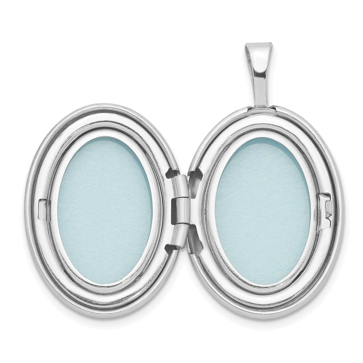 Lovely Rita's Pendants & Charms Sterling Silver 19mm Diamond Brushed and Polished Heart Oval Locket