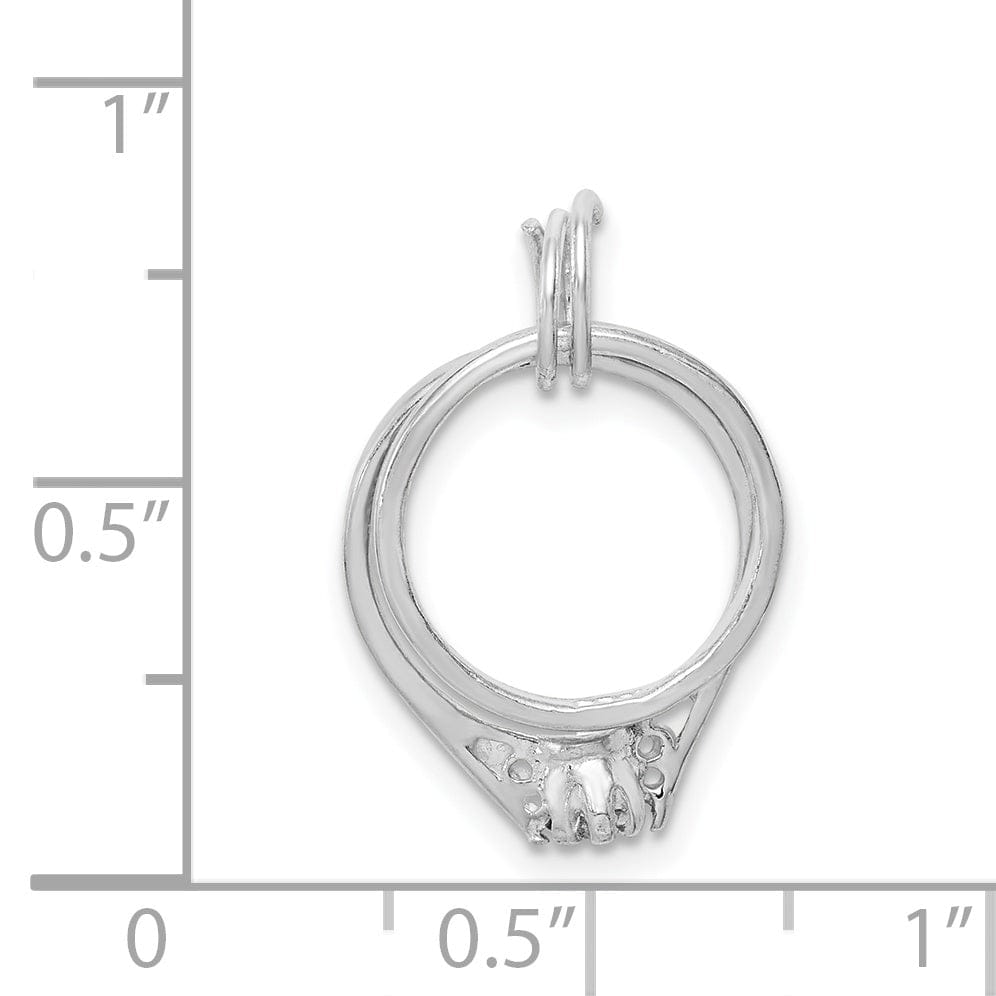 Lovely Rita's Pendants & Charms Sterling Silver 2-Piece C.Z Wedding Ring Charm