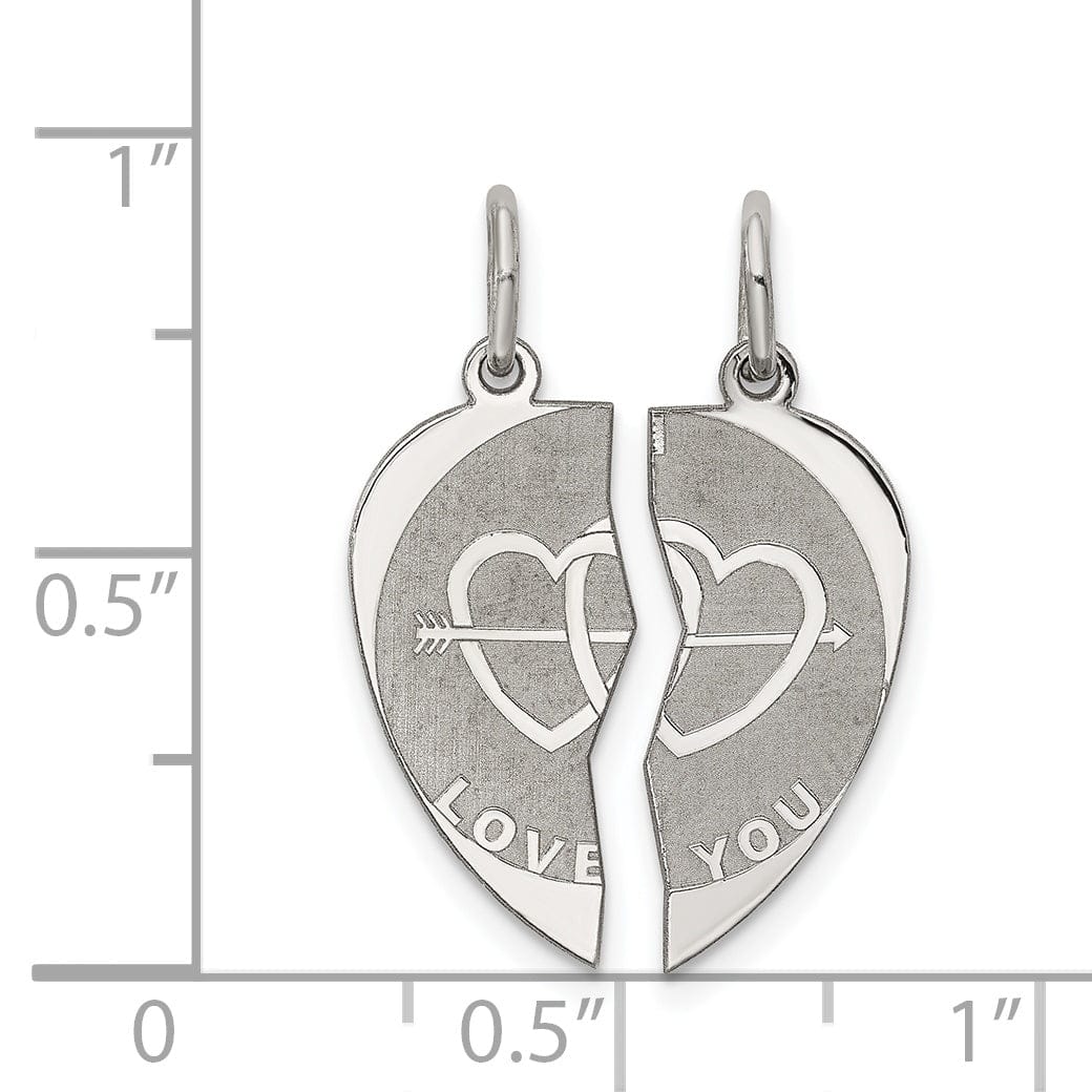 Lovely Rita's Pendants & Charms Sterling Silver 2-piece I Love You Disc Charm