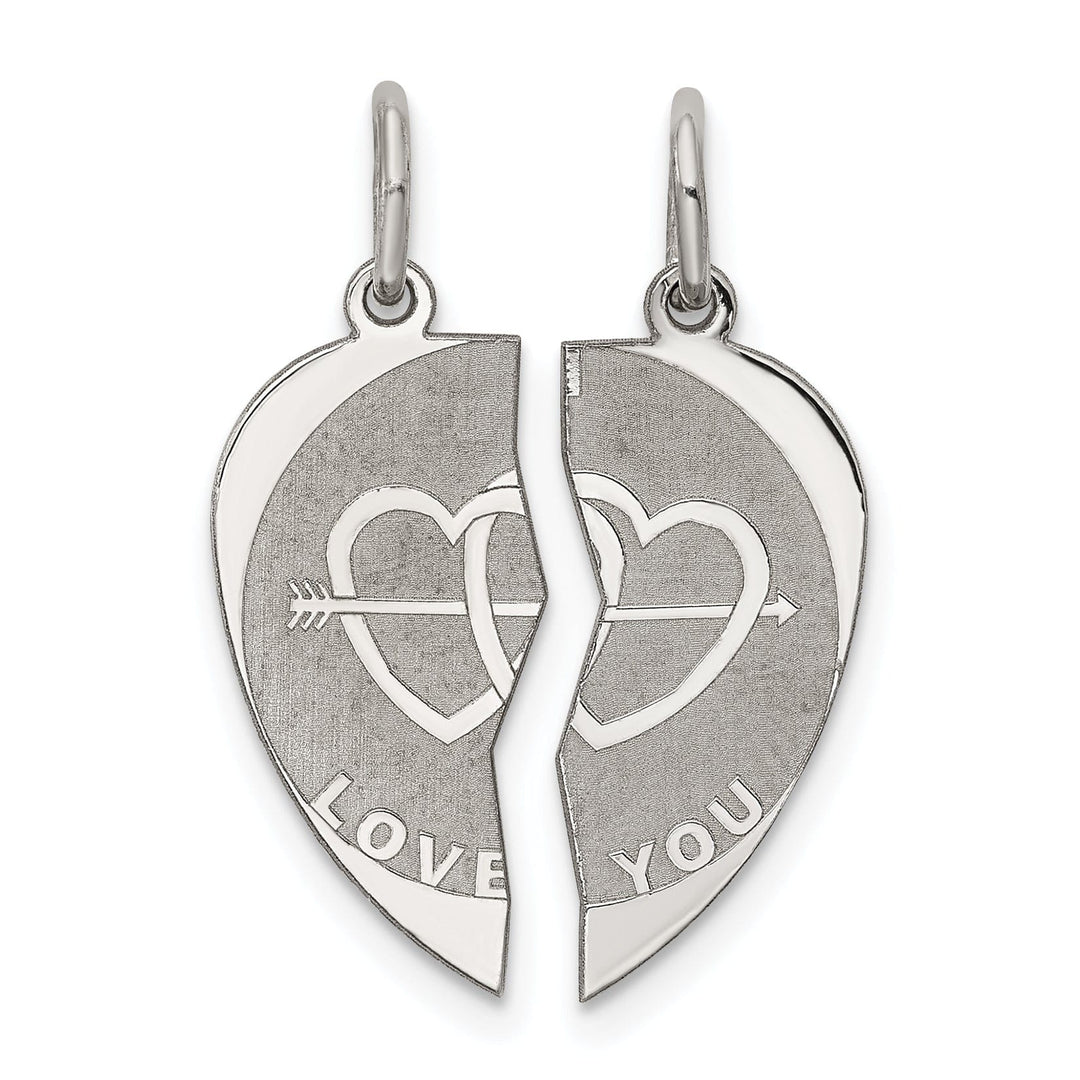 Lovely Rita's Pendants & Charms Sterling Silver 2-piece I Love You Disc Charm