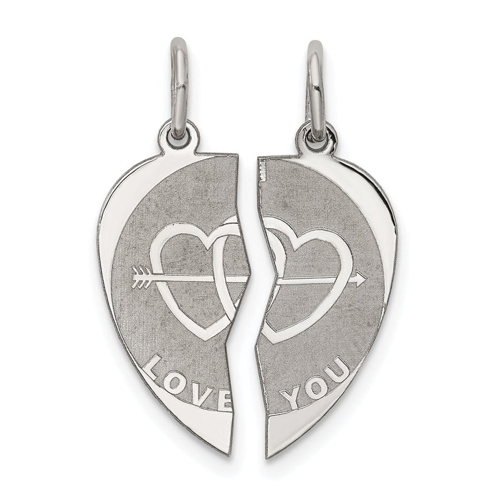 Lovely Rita's Pendants & Charms Sterling Silver 2-piece I Love You Disc Charm