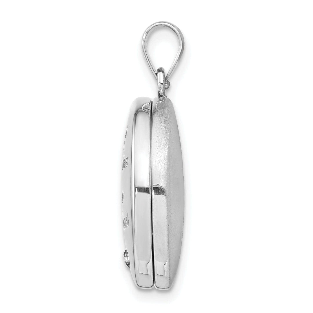 Lovely Rita's Pendants & Charms Sterling Silver 20mm Diamond Polished Always On My Mind Round Locket