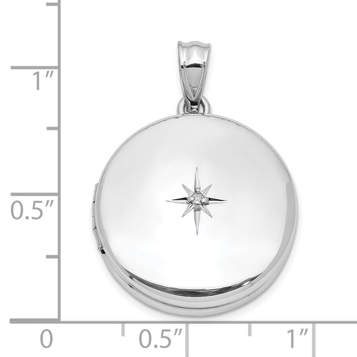 Lovely Rita's Pendants & Charms Sterling Silver 20mm Diamond Polished Round Locket