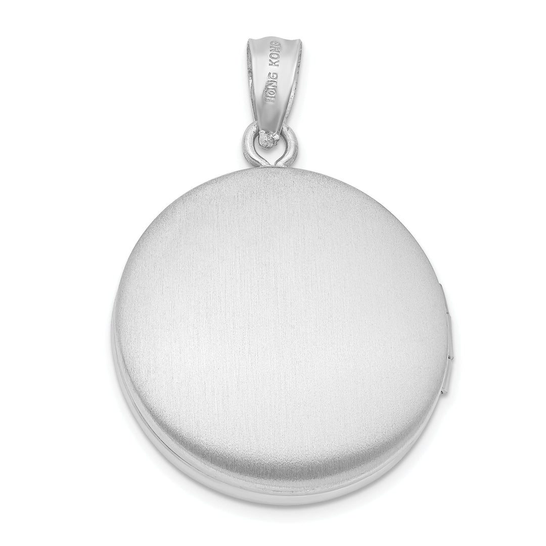 Lovely Rita's Pendants & Charms Sterling Silver 20mm Diamond Polished Round Locket