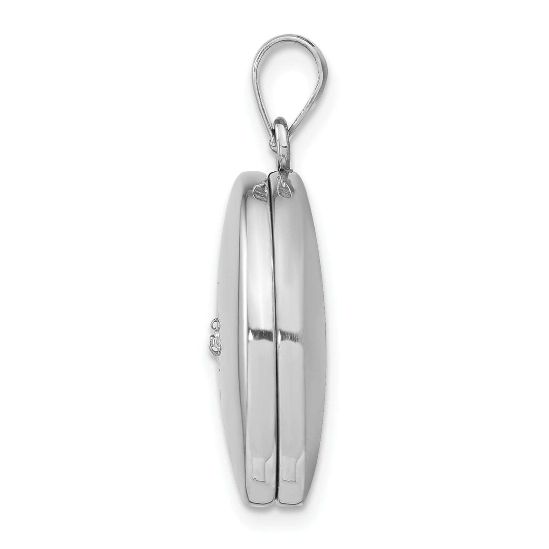 Lovely Rita's Pendants & Charms Sterling Silver 20mm Diamond Polished Round Locket