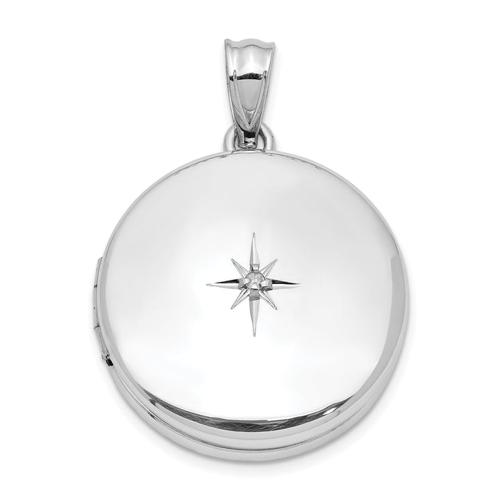 Lovely Rita's Pendants & Charms Sterling Silver 20mm Diamond Polished Round Locket