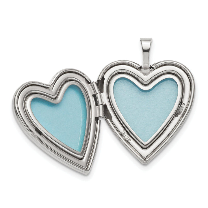 Lovely Rita's Pendants & Charms Sterling Silver 20mm Green Enamel Clover/Cross Heart Locket