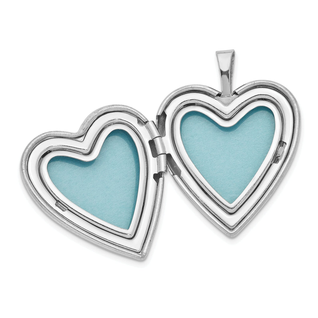 Lovely Rita's Pendants & Charms Sterling Silver 21mm Brushed and Polished Heart with Wings Heart Locket