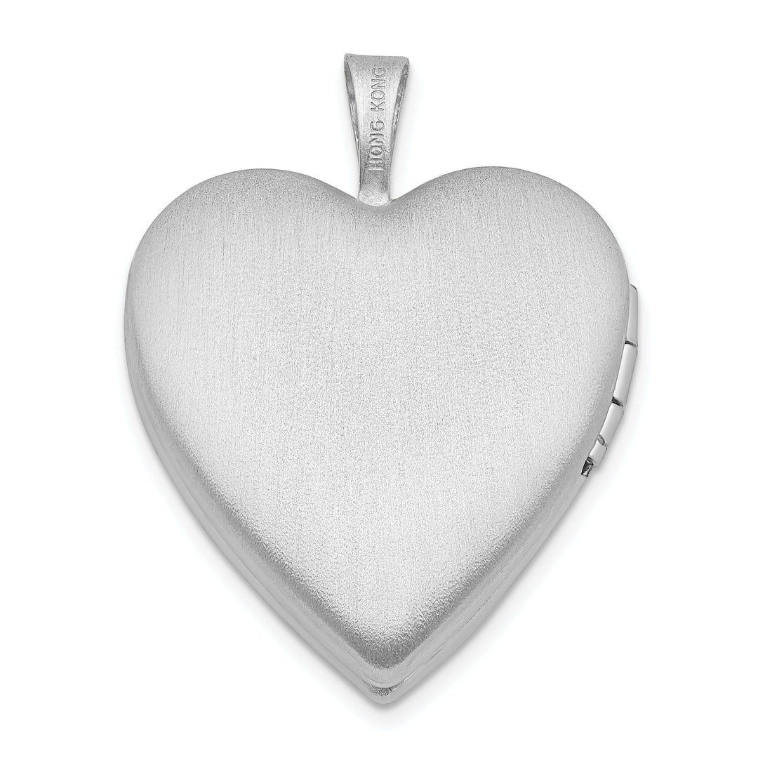 Lovely Rita's Pendants & Charms Sterling Silver 21mm Brushed and Polished Heart with Wings Heart Locket