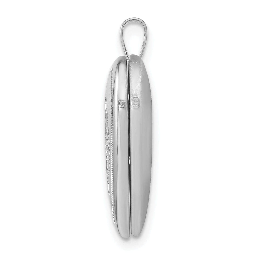 Lovely Rita's Pendants & Charms Sterling Silver 21mm Brushed and Polished Heart with Wings Heart Locket