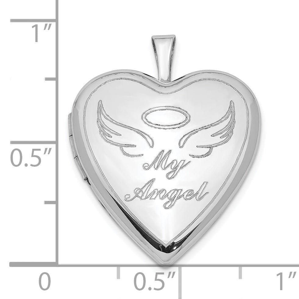 Lovely Rita's Pendants & Charms Sterling Silver 21mm Polished My Angel Heart Locket