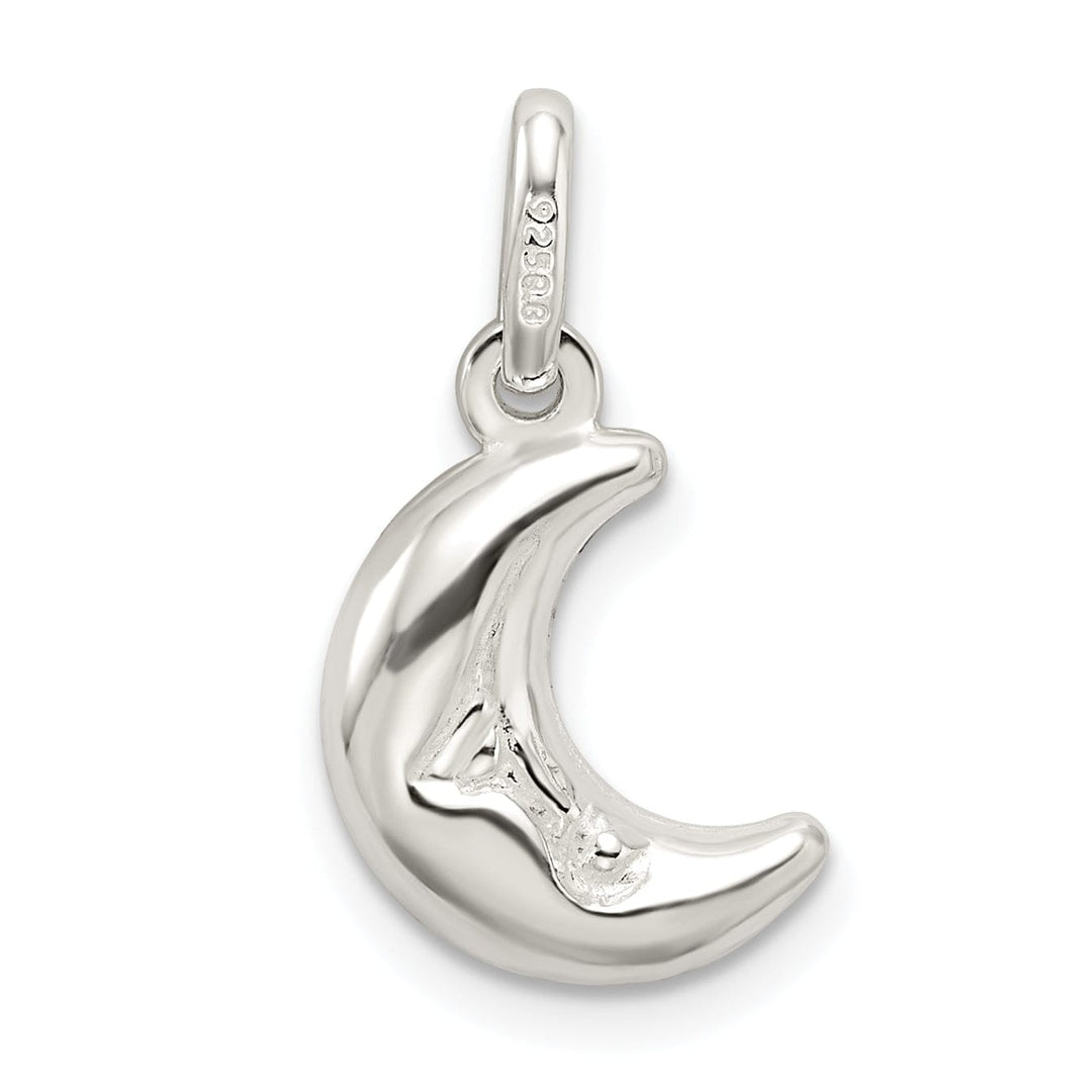 Lovely Rita's Pendants & Charms Sterling Silver 3-D Half Moon Charm Pendant