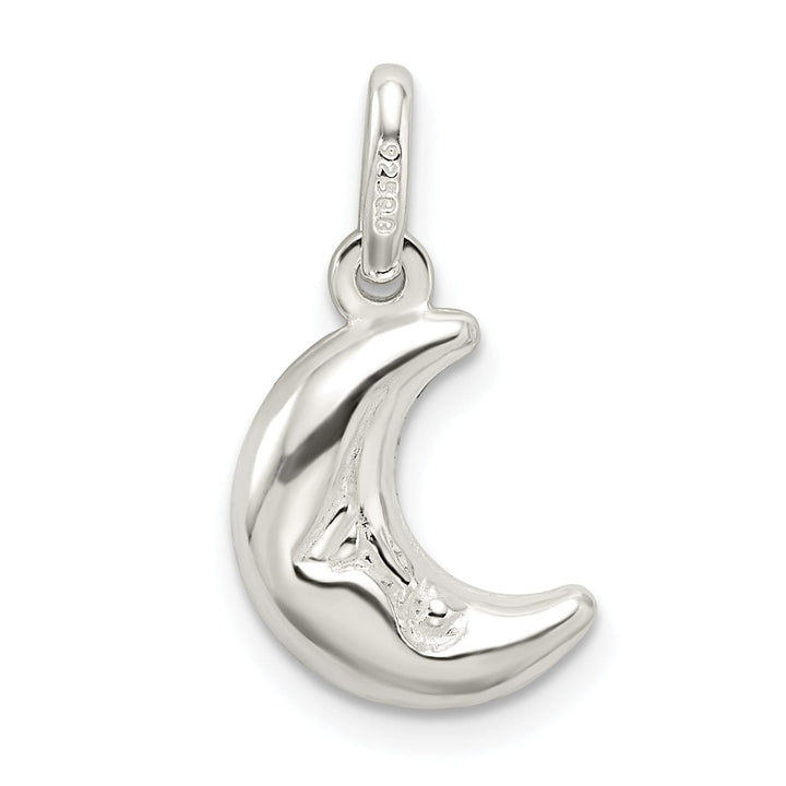 Lovely Rita's Pendants & Charms Sterling Silver 3-D Half Moon Charm Pendant