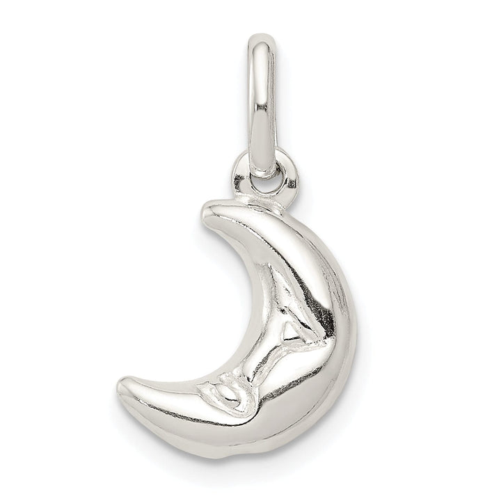 Lovely Rita's Pendants & Charms Sterling Silver 3-D Half Moon Charm Pendant