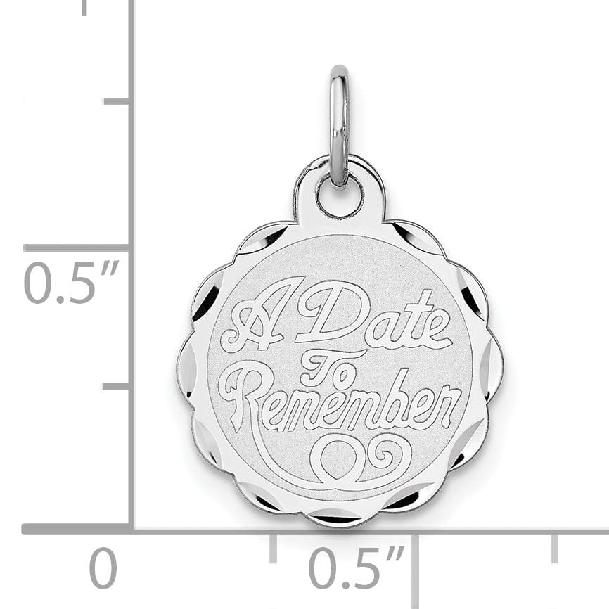 Lovely Rita's Pendants & Charms Sterling Silver 'A Date To Remember Disc Charm