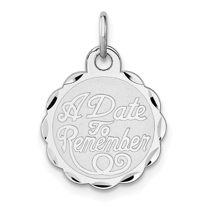 Lovely Rita's Pendants & Charms Sterling Silver 'A Date To Remember Disc Charm