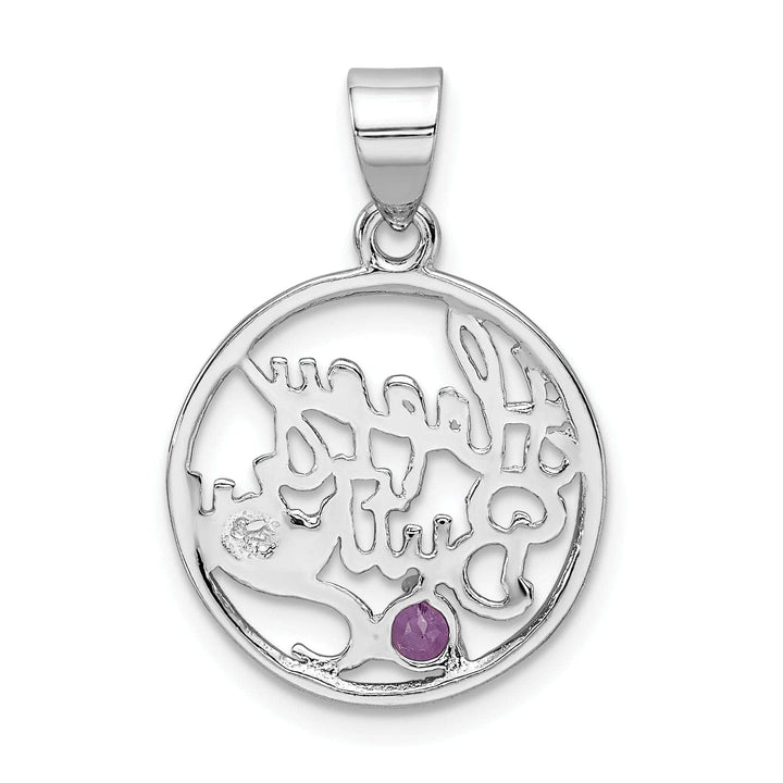 Lovely Rita's Pendants & Charms Sterling Silver Amethyst Happy Birthday Charm