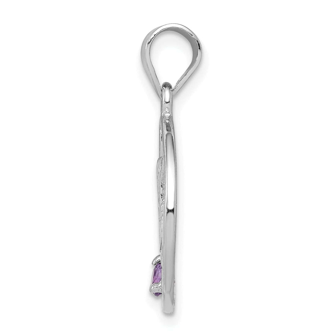 Lovely Rita's Pendants & Charms Sterling Silver Amethyst Happy Birthday Charm