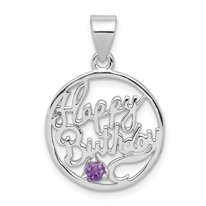 Lovely Rita's Pendants & Charms Sterling Silver Amethyst Happy Birthday Charm