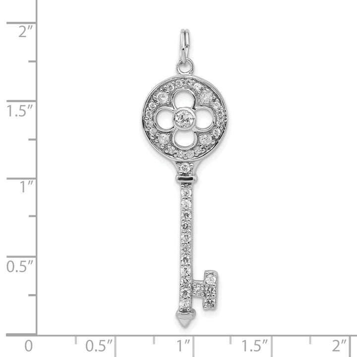 Lovely Rita's Pendants & Charms Sterling Silver and Cubic Zirconia Key Pendant