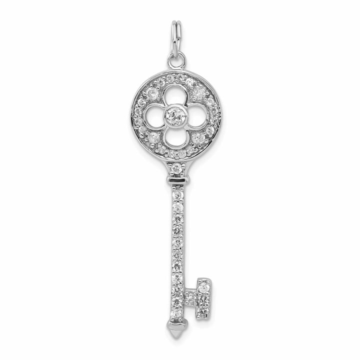 Lovely Rita's Pendants & Charms Sterling Silver and Cubic Zirconia Key Pendant