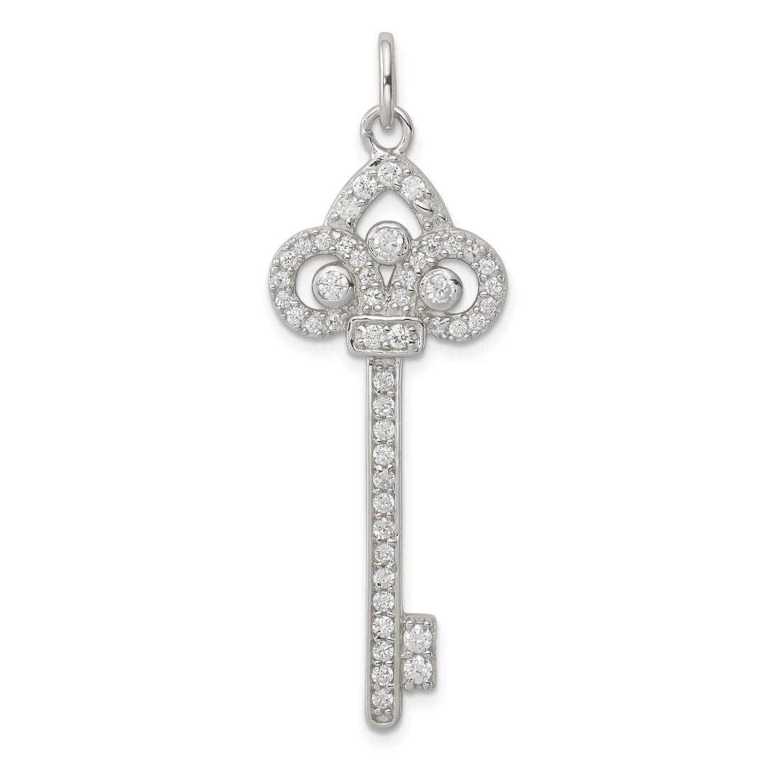 Lovely Rita's Pendants & Charms Sterling Silver and Cubic Zirconia Key Pendant