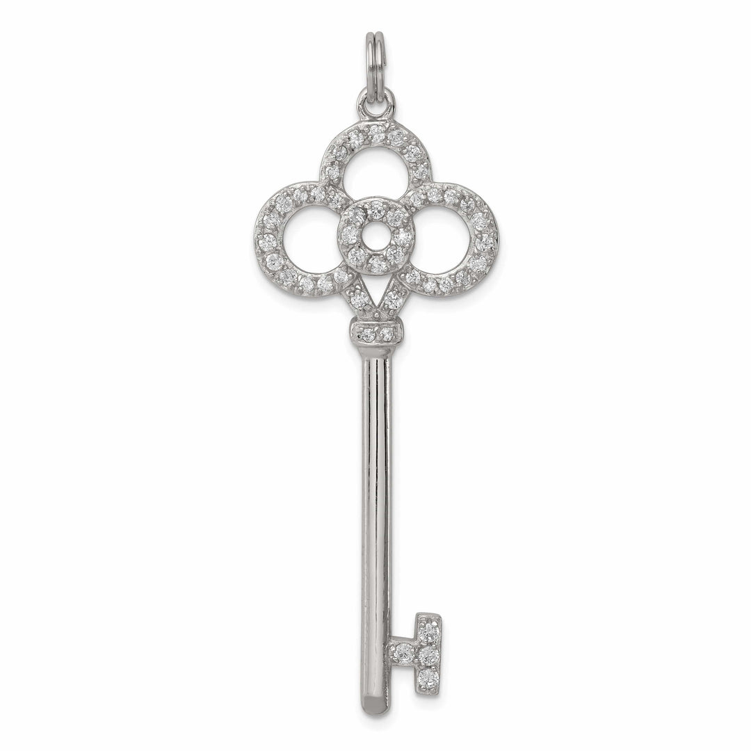 Lovely Rita's Pendants & Charms Sterling Silver and Cubic Zirconia Key Pendant