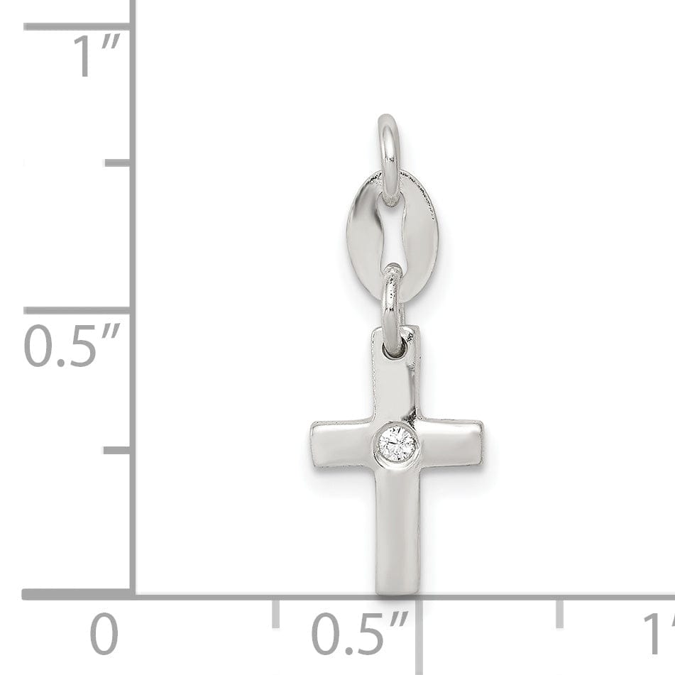 Lovely Rita's Pendants & Charms Sterling Silver and CZ Polished Cross Charm