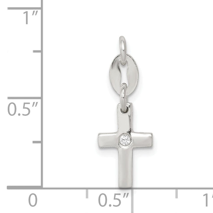 Lovely Rita's Pendants & Charms Sterling Silver and CZ Polished Cross Charm