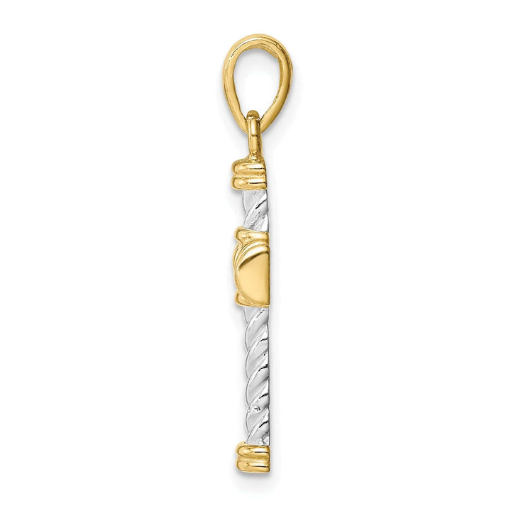 Lovely Rita's Pendants & Charms Sterling Silver and Gold Tone Twisted Cross Pendant