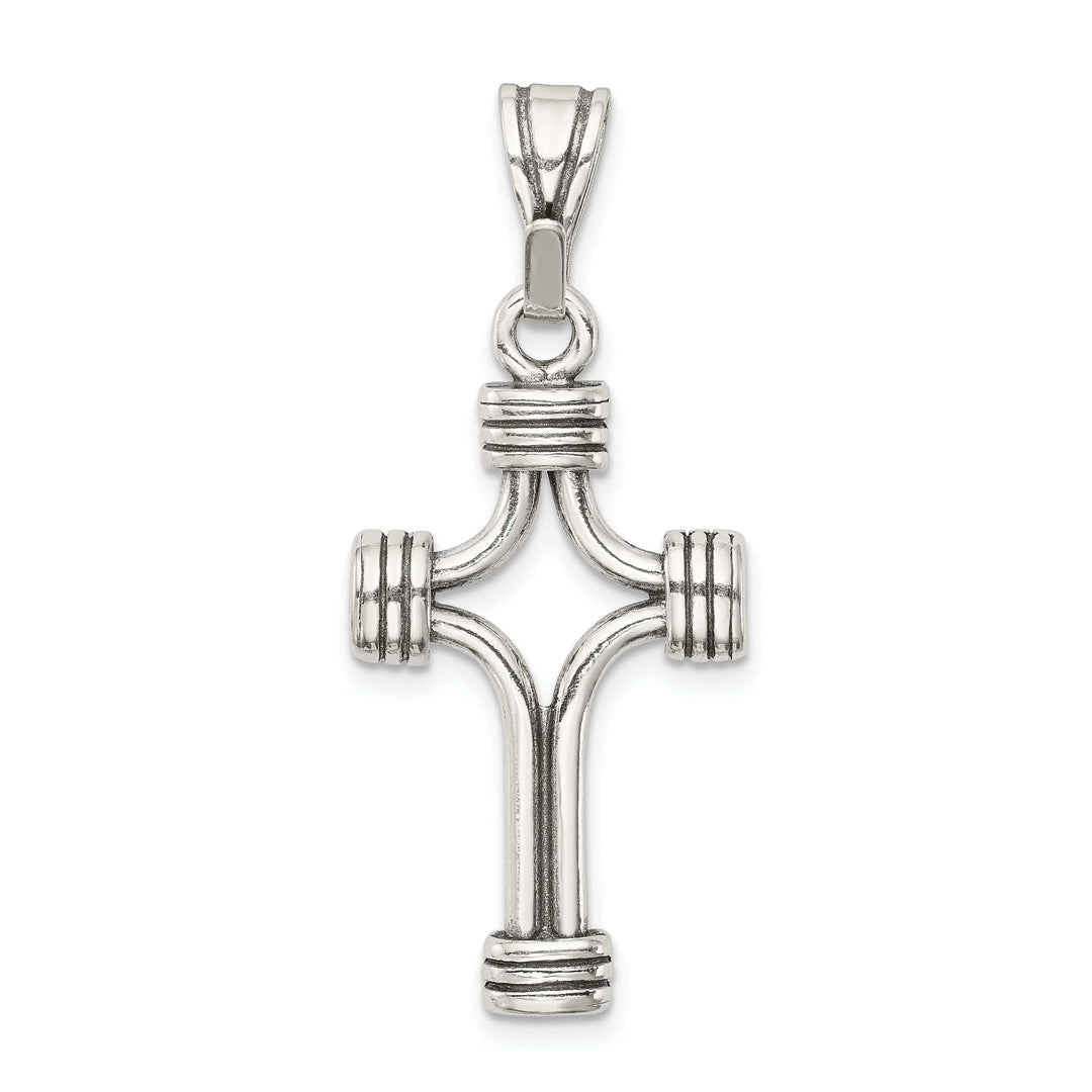 Lovely Rita's Pendants & Charms Sterling Silver Antique Finish 3D Cross Pendant