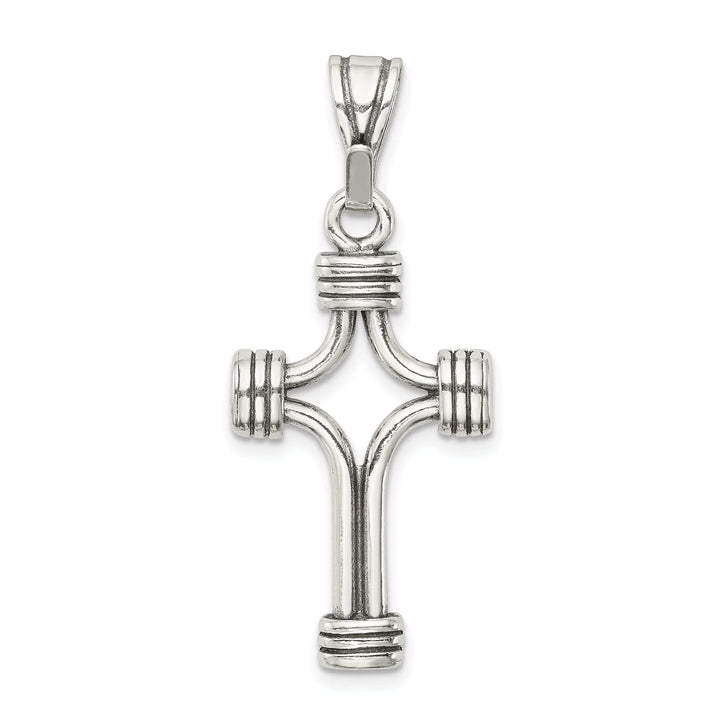 Lovely Rita's Pendants & Charms Sterling Silver Antique Finish 3D Cross Pendant