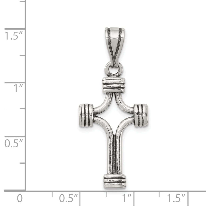 Lovely Rita's Pendants & Charms Sterling Silver Antique Finish 3D Cross Pendant