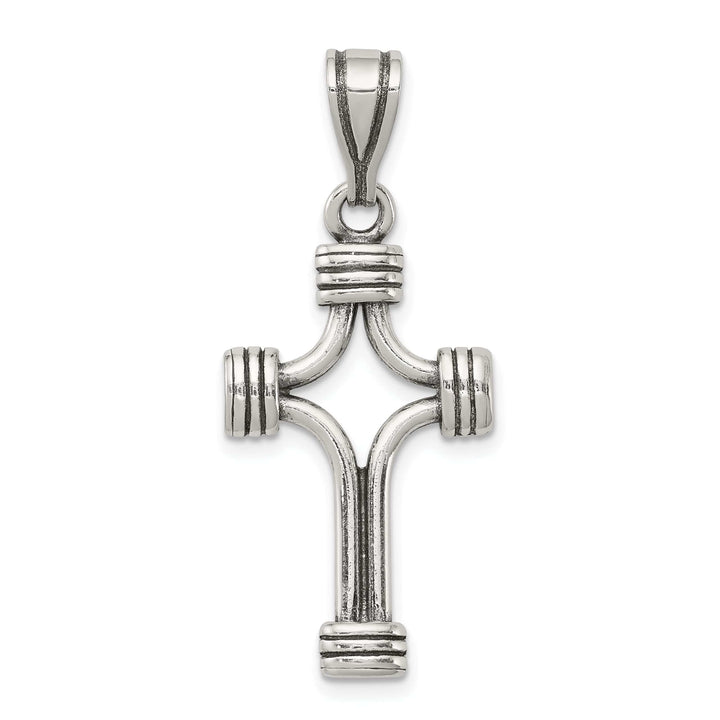 Lovely Rita's Pendants & Charms Sterling Silver Antique Finish 3D Cross Pendant